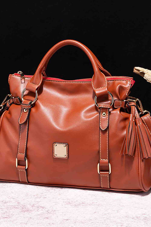 Hermosa Leather Handbag with Tassels