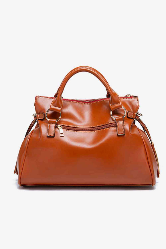 Hermosa Leather Handbag with Tassels