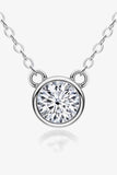 1 Carat Round Pendant Necklace