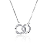 Interlocking Rings Sterling Silver Necklace